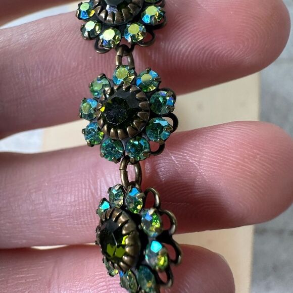 Vintage Liz Palacios Rhinestone Flower Regency Inspired Bracelet - Picture 4 of 6